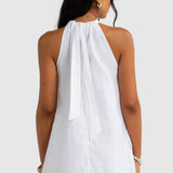 ORTC Luna Linen Mini Dress | White (PRE-ORDER)