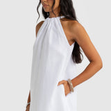 ORTC Luna Linen Mini Dress | White (PRE-ORDER)