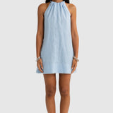 ORTC Luna Linen Mini Dress | Powder Blue (PRE-ORDER)