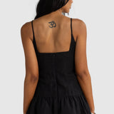 ORTC Celine Linen Mini Dress | Black (PRE-ORDER)