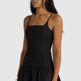 ORTC Celine Linen Mini Dress | Black (PRE-ORDER)