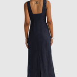 ORTC Zoey Linen Full Length Dress | French Navy (PRE-ORDER)