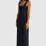 ORTC Zoey Linen Full Length Dress | French Navy (PRE-ORDER)