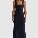 ORTC Zoey Linen Full Length Dress | French Navy (PRE-ORDER)