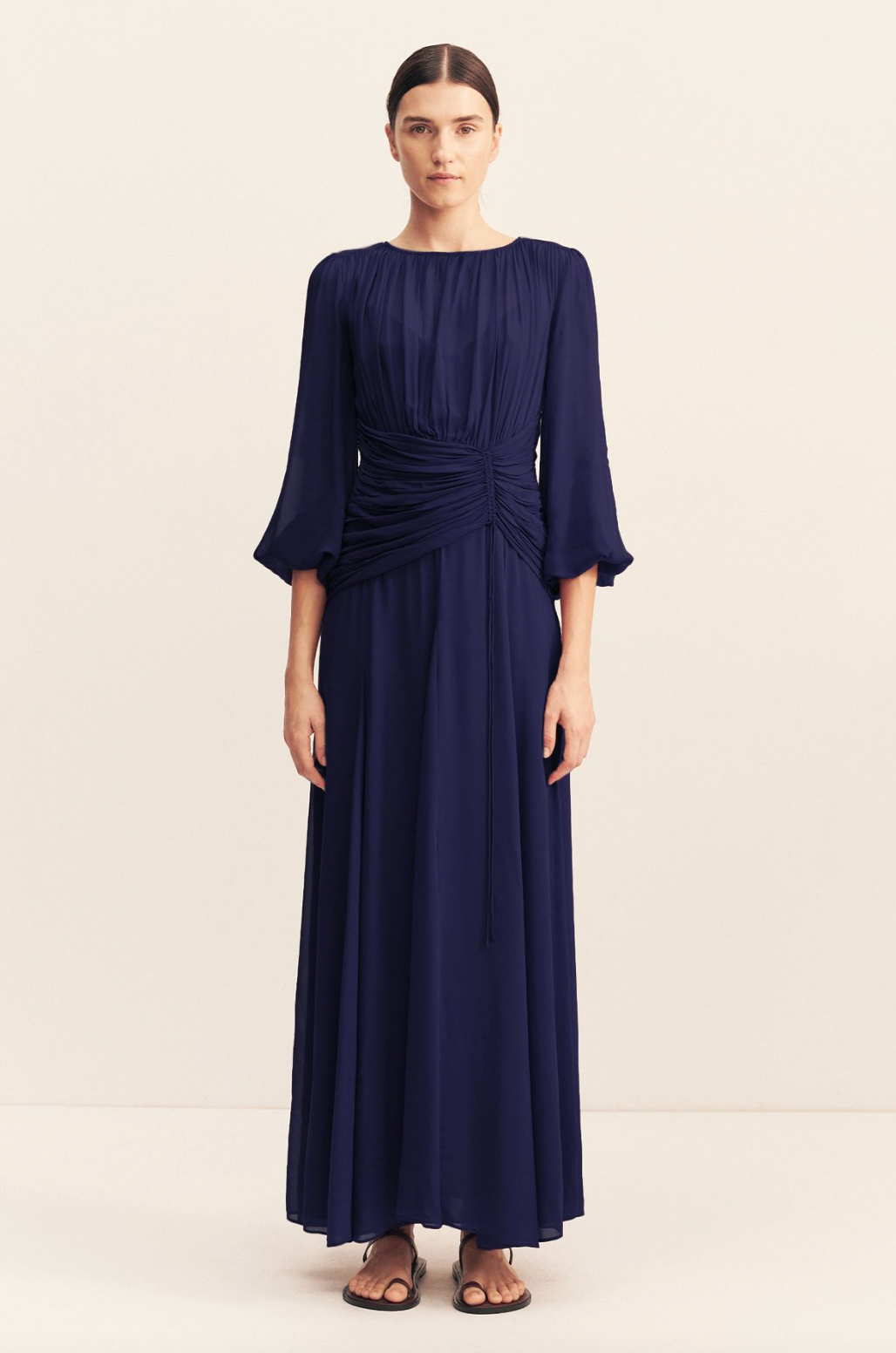 Romy High Neck Balloon Sleeve Maxi Dress