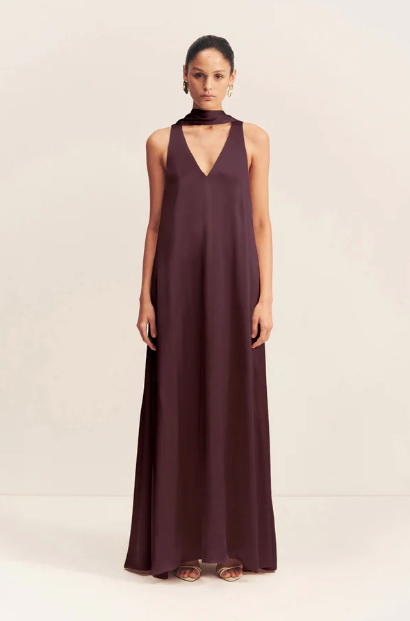 La Lune Scarf Panelled Maxi Dress