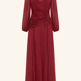 Shona Joy Rowe High Neck Ballon Sleeve Maxi Dress | Sangria