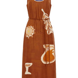 Alemais Soleil D'Amour Silk Midi Dress