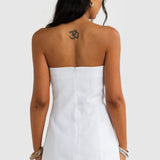 ORTC Savannah Linen Strapless Mini | White (PRE-ORDER)