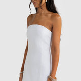 ORTC Savannah Linen Strapless Mini | White (PRE-ORDER)