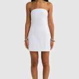 ORTC Savannah Linen Strapless Mini | White (PRE-ORDER)
