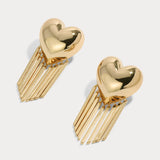 Lili Claspe Bubble Heart Fringe Earrings | Gold