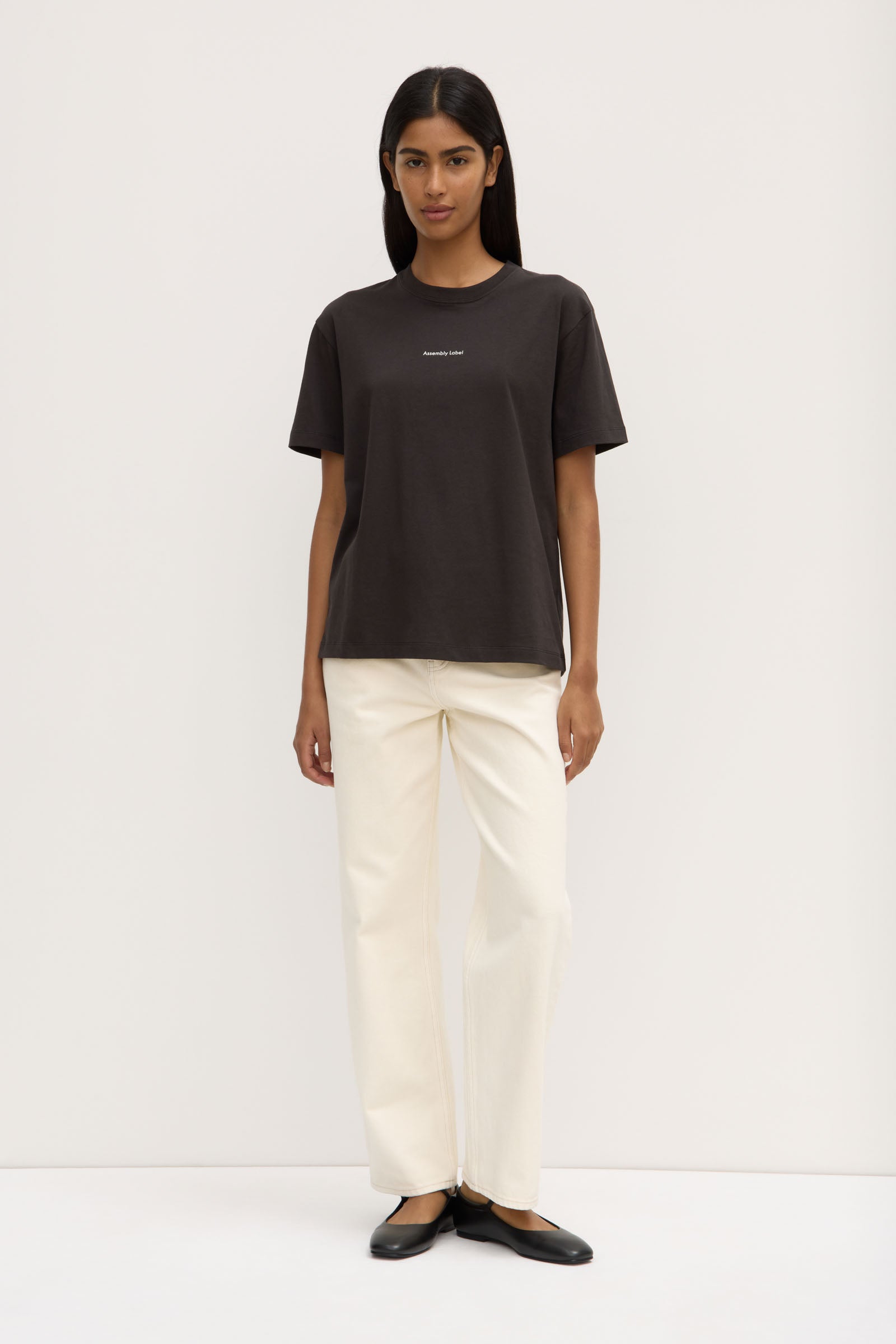 Womens Atelier Logo Tee Washed Black
