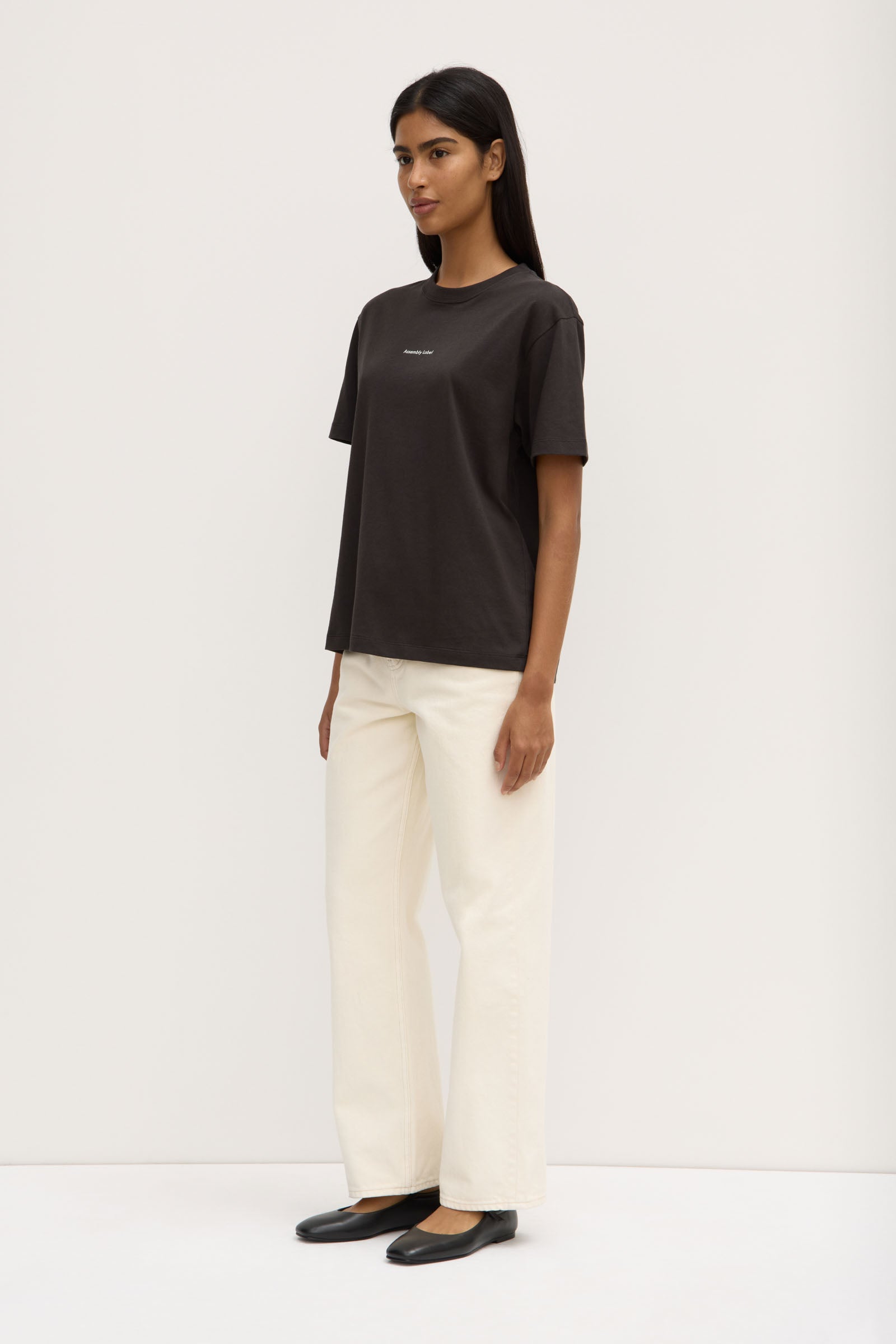 Womens Atelier Logo Tee Washed Black