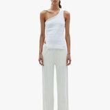 Bassike Twill Pinstitch Detail Pant | White