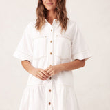 Ceres Life Short Sleeve Tiered Pocket Shirt | Fresh Ecru