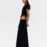Third Form Crave Rouched Floor Length Dress | Graphite