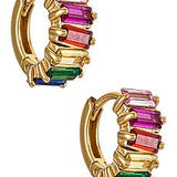 Fairley Rainbow Baquette Cluster Huggies