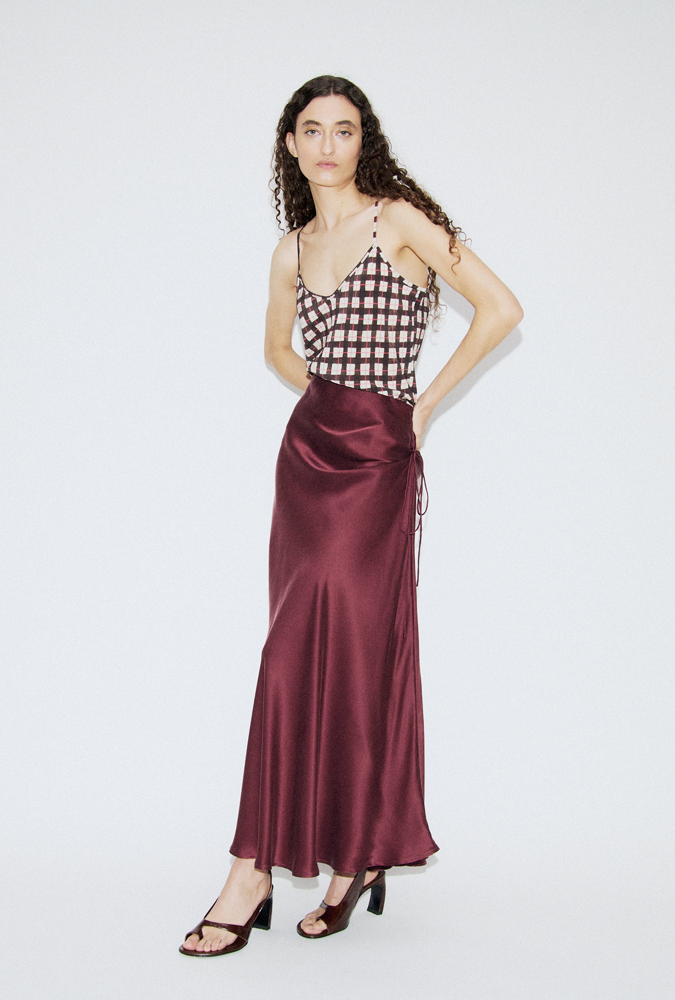 CDC BIAS CUT CAMI LUNA GINGHAM