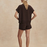 Varley Ritchie Short Sleeve Sweat | Coffee Bean (PRE-ORDER)