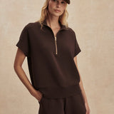 Varley Ritchie Short Sleeve Sweat | Coffee Bean (PRE-ORDER)