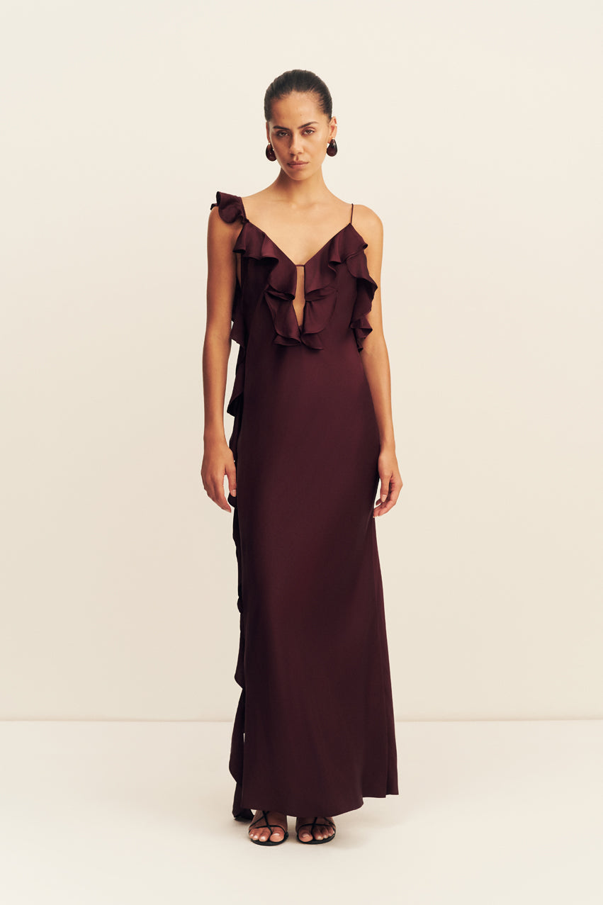 Agnes Ruffle Slip Maxi Dress