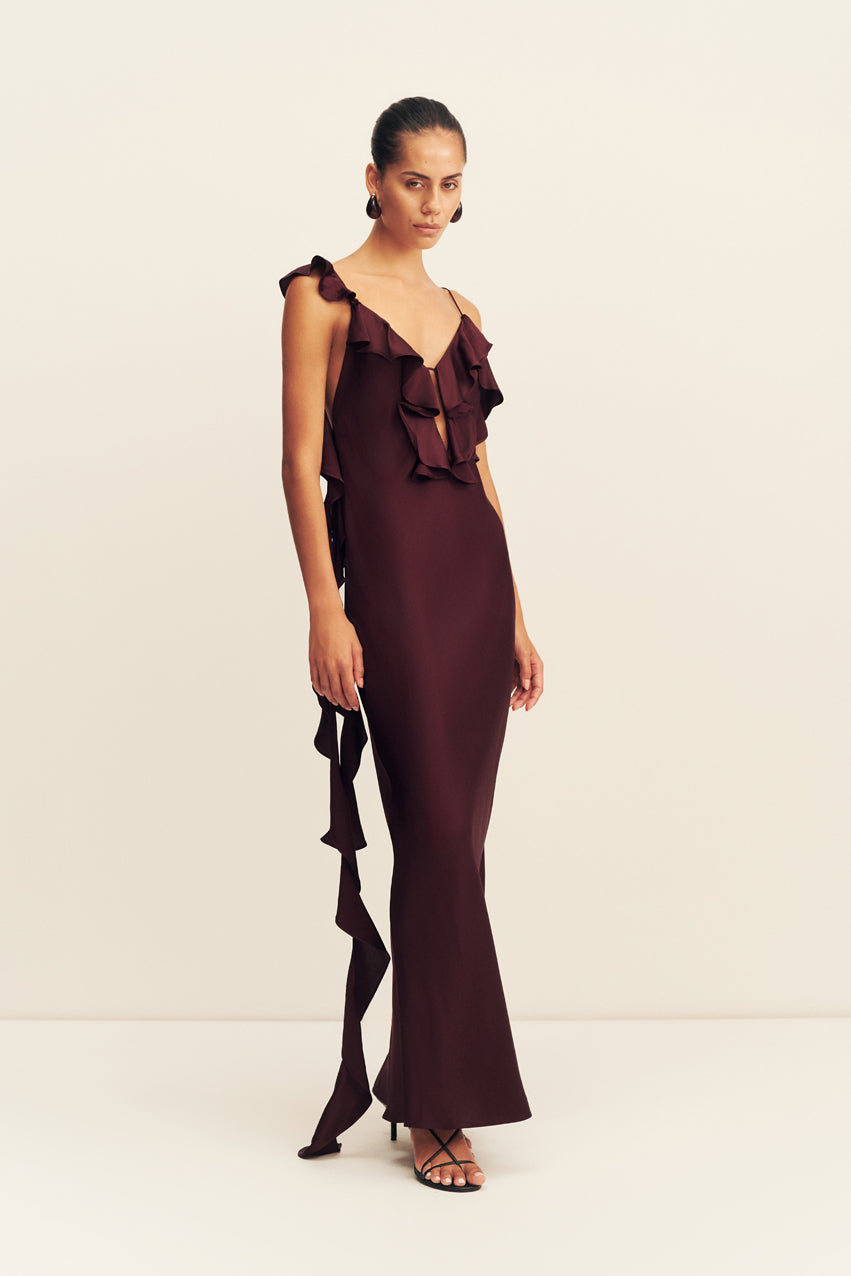 Agnes Ruffle Slip Maxi Dress