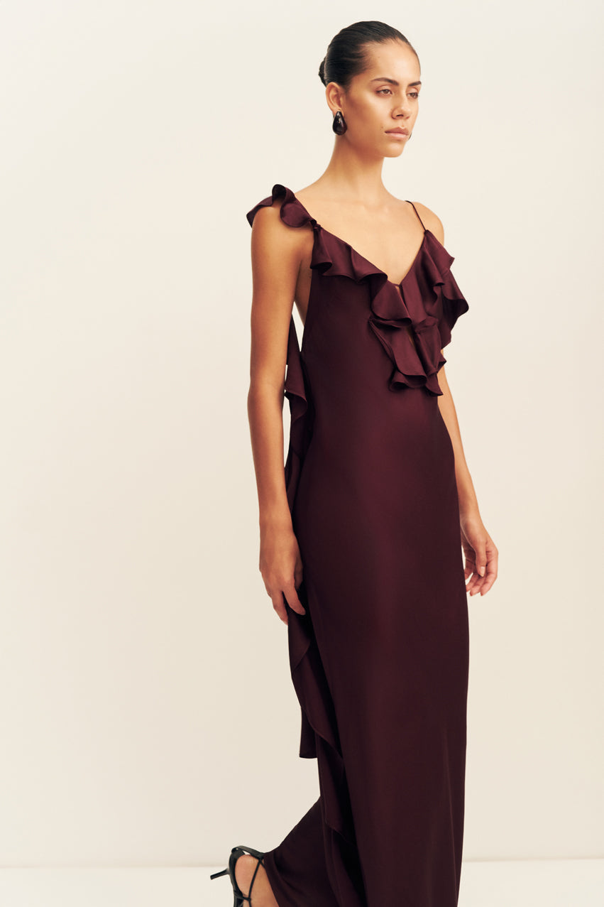 Agnes Ruffle Slip Maxi Dress