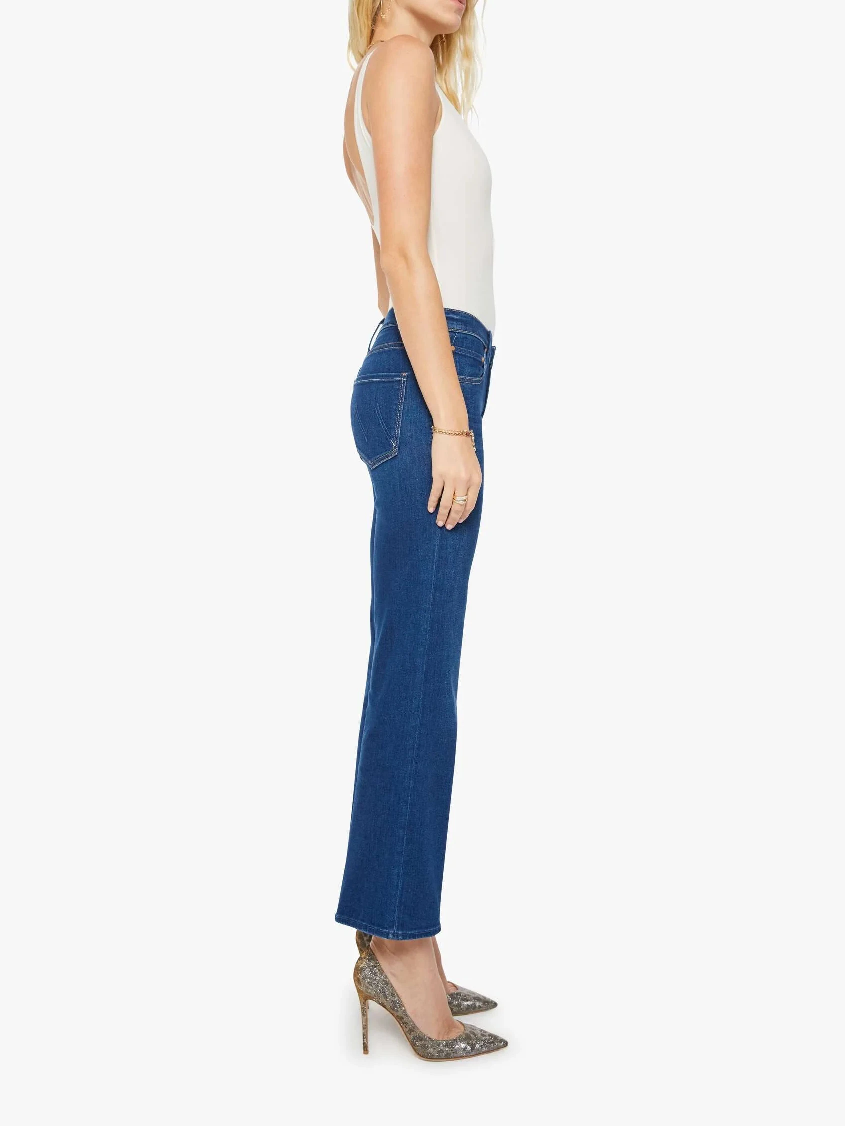 MOTHER The Mid Rise Rambler Zip Flood | Pinkies Up!