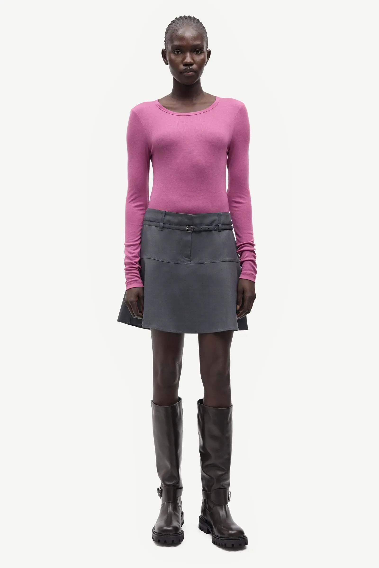 Samsoe Samsoe Sadou T-Shirt Long Sleeve | Red Violet