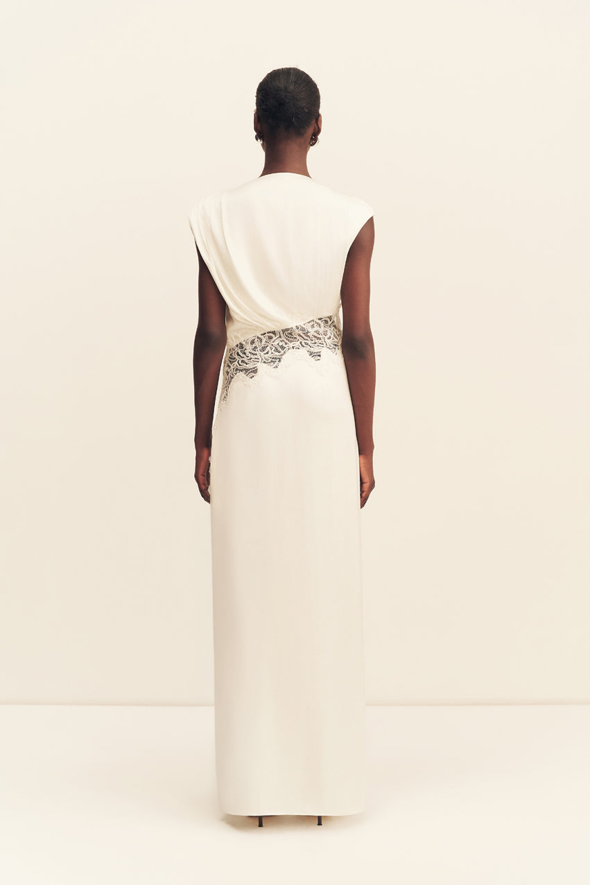 Eniko Lace Gathered Maxi Dress