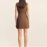 Shona Joy Asher Draped Mini Dress | Saddle