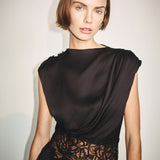 Eniko Lace Gathered Maxi Dress