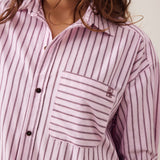 Ceres Life Peta Oversized Shirt | Sunfaded Pink Stripe