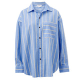 Ceres Life Peta Oversized Shirt | Bay Blue/Butter Yellow Stripe (PRE-ORDER)