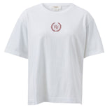 Ceres Life Slouchy Split Hem Tee | White/Burgandy Country Club Logo