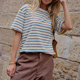 Ceres Life Stevie Slouchy Tee | New Butter Brunette Stripe