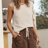 Ceres Life Margot Mesh Knit Tank | Ecru