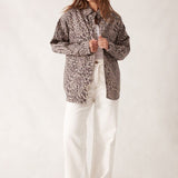 Ceres Life Bobbi Side Pocket Denim Shaket | Leopard