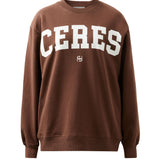 Ceres Life Isla Oversized Slouchy Crew | Chocolate Heritage Logo