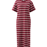 Ceres Life Charlotte Midi Terry Dress | Burgundy/Milk Stripe