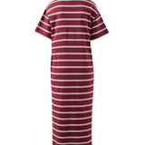 Ceres Life Charlotte Midi Terry Dress | Burgundy/Milk Stripe