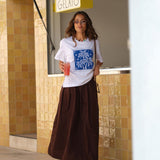 Ceres Life Florence Poplin Maxi Skirt | Chocolate