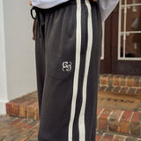 Ceres Life Gigi Wide Leg Terry Trackpant | Phantom Side Stripe (PRE-ORDER)