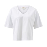 Ceres Life Boxy V Neck Tee | White