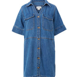 Ceres Life Side Pocket Boxy Dress | Fresh Indigo