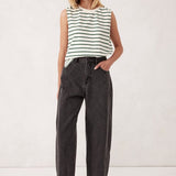 Ceres Life Darted Barrel Jean | Faded Black