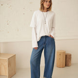 Ceres Life Frannie Cuffed Barrel Jean | Fresh Indigo