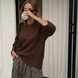 Ceres Life Sage Chunky Knit Crew | Chocolate