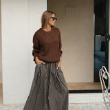 Ceres Life Sage Chunky Knit Crew | Chocolate
